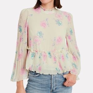 Ganni Pleated Georgette Blouse